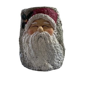 Jolly Rustic Santa Claus Stone Tealight Figurine